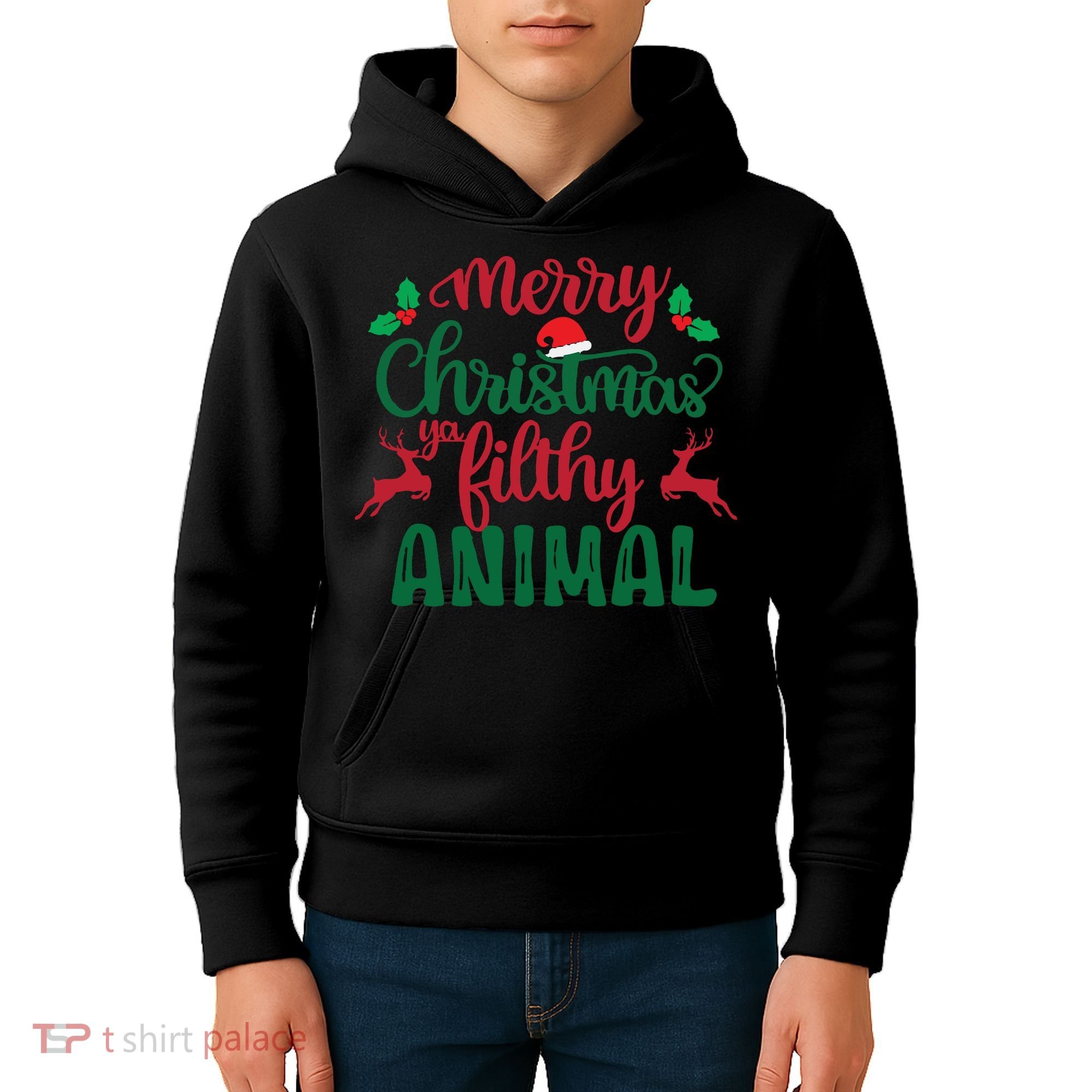Merry Christmas Ya Filthy Animal Kids Hoodie