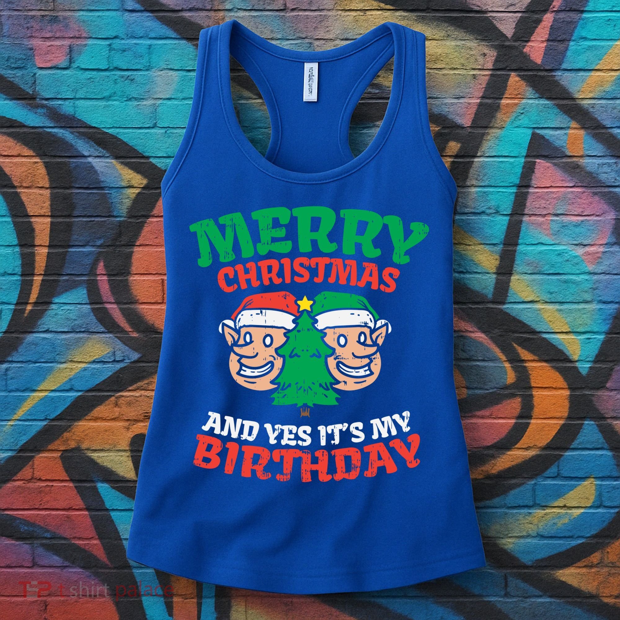 Merry Christmas Yes Its My Birthday Born On Xmas Party Gift Women's Tank Top