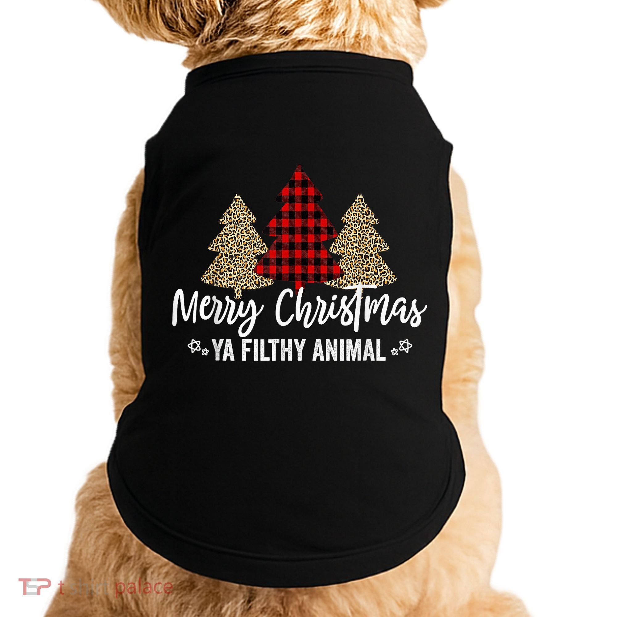 Merry Christmas Ya Filthy Animals Funny Christmas Doggie Tank