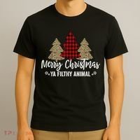 Merry Christmas Ya Filthy Animals Funny Christmas T-Shirt thumb 3