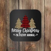 Merry Christmas Ya Filthy Animals Funny Christmas Coaster thumb 0
