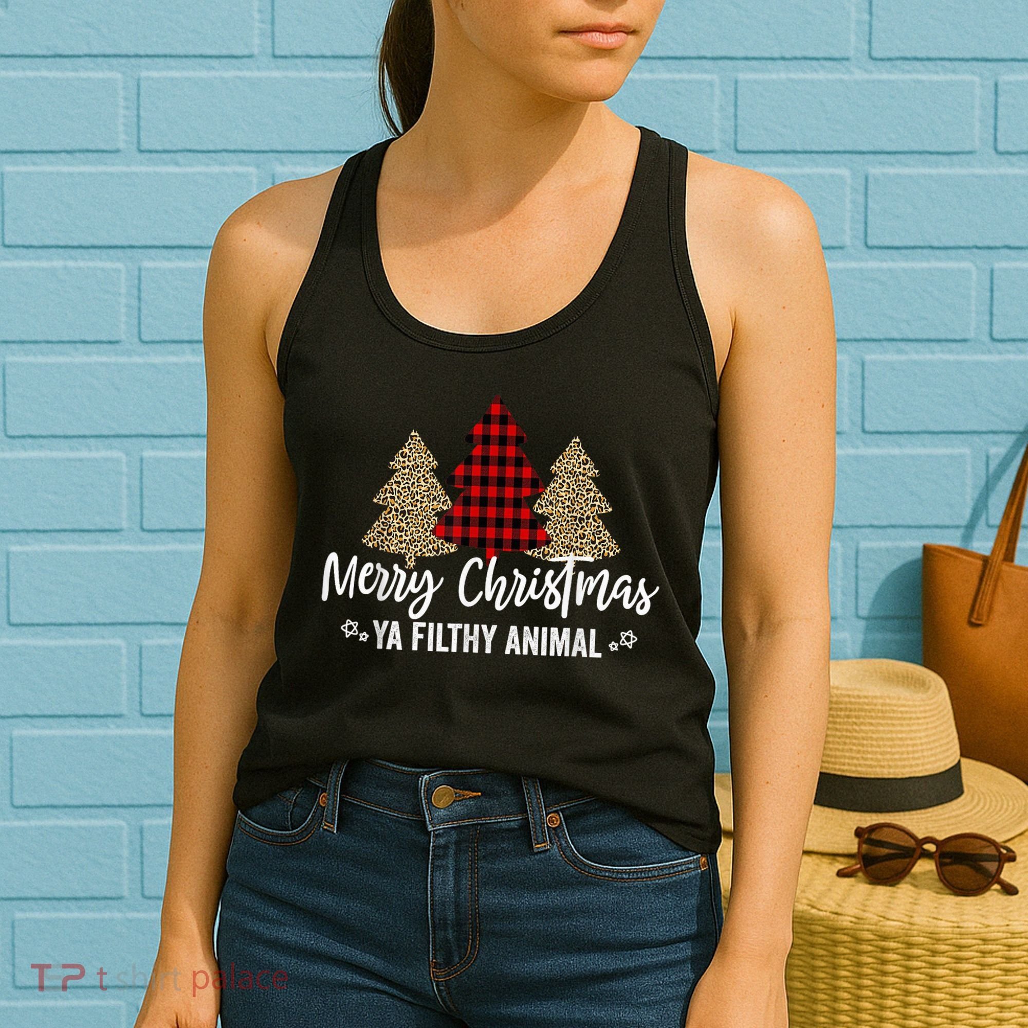 Merry Christmas Ya Filthy Animals Funny Christmas Women's Tank Top