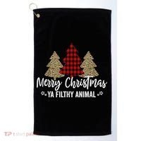 Merry Christmas Ya Filthy Animals Funny Christmas Golf Towel thumb 0