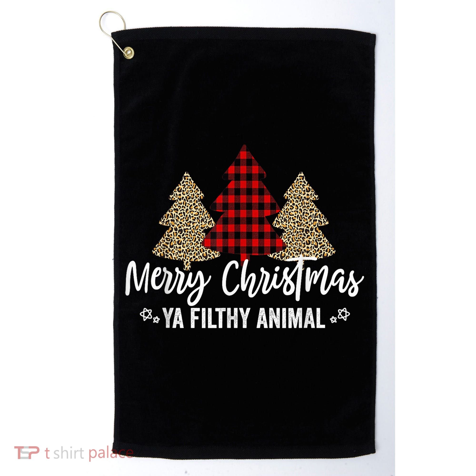 Merry Christmas Ya Filthy Animals Funny Christmas Golf Towel