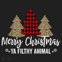 Merry Christmas Ya Filthy Animals Funny Christmas Golf Towel thumb 3
