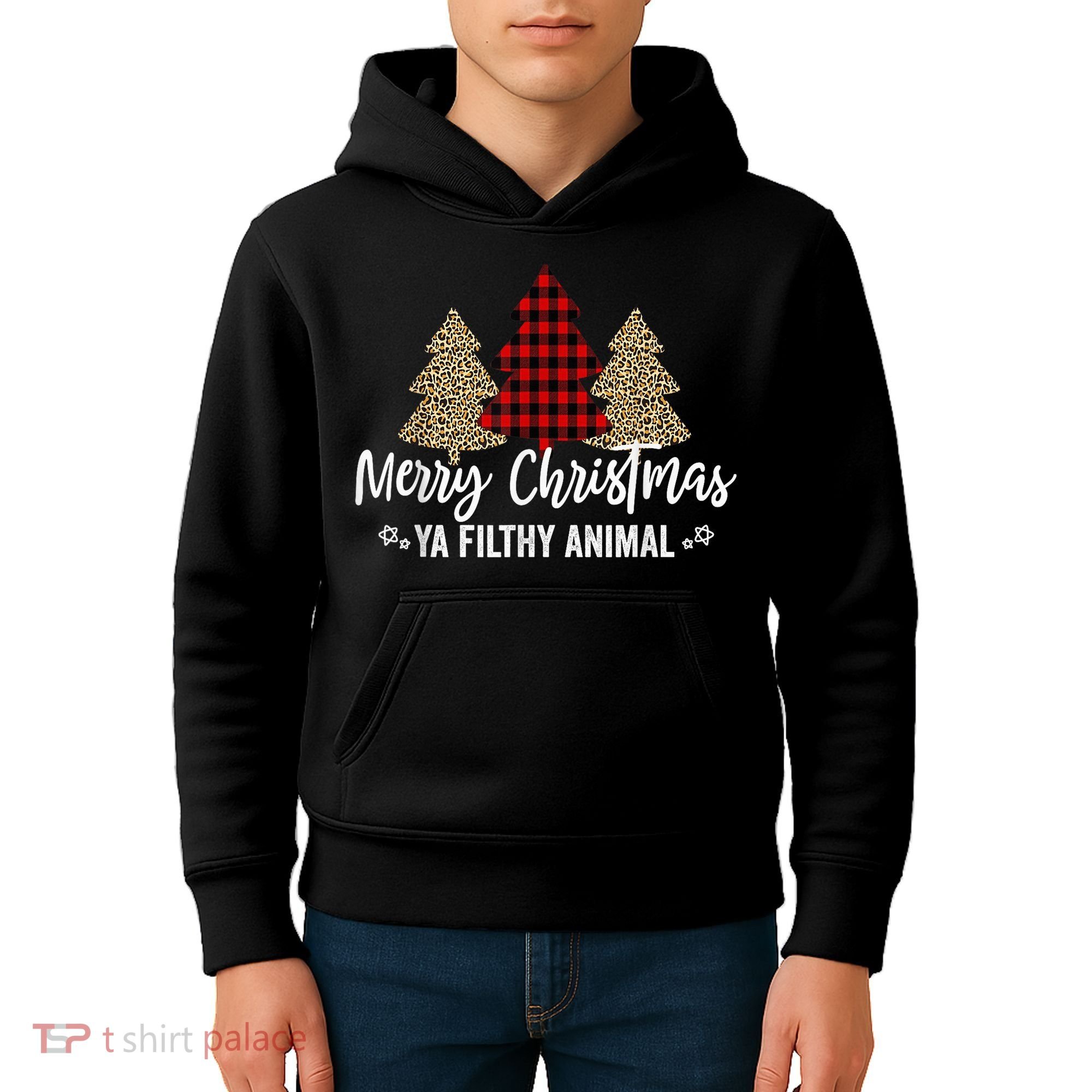 Merry Christmas Ya Filthy Animals Funny Christmas Kids Hoodie