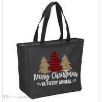 Merry Christmas Ya Filthy Animals Funny Christmas Tote Bag thumb 2