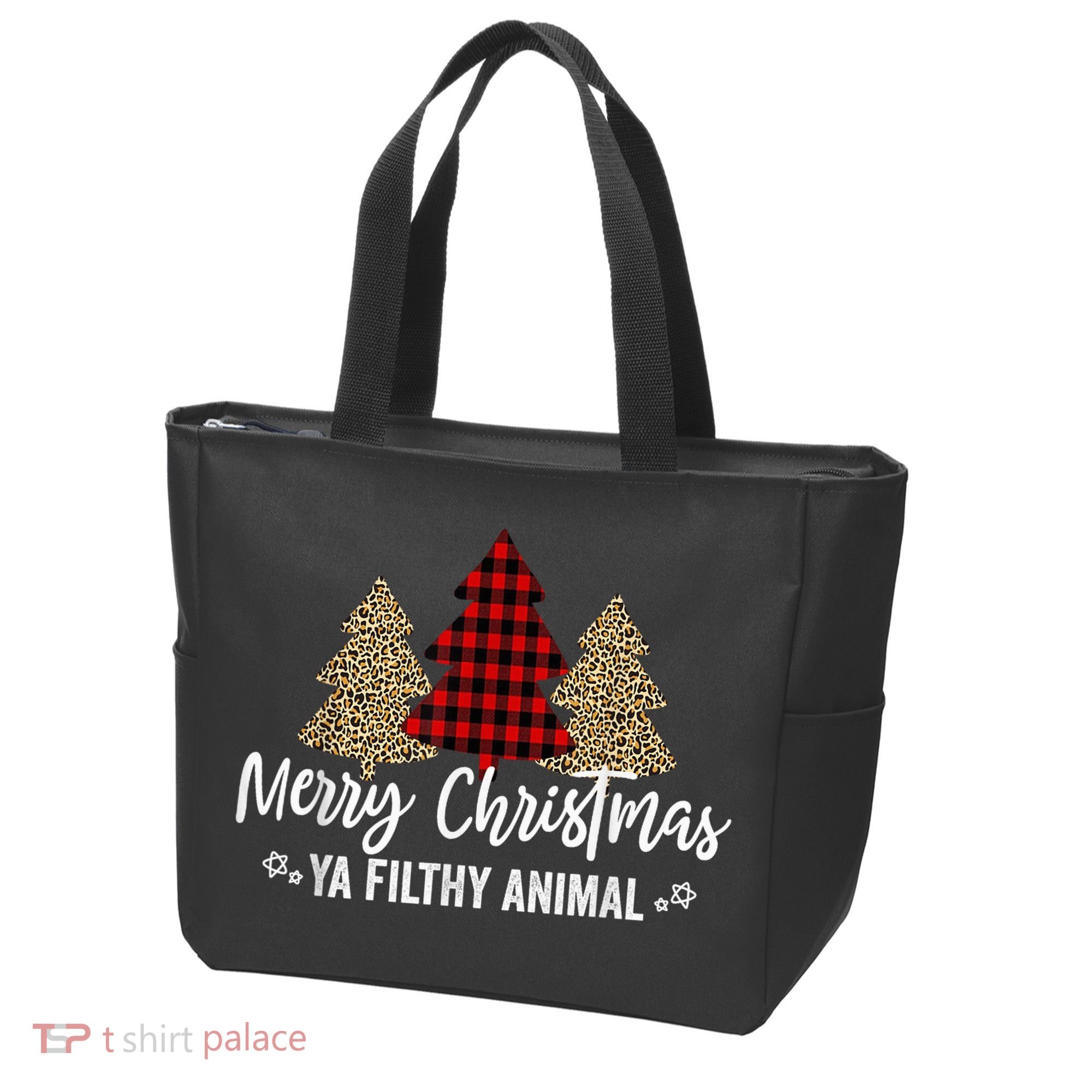 Merry Christmas Ya Filthy Animals Funny Christmas Tote Bag