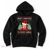 Merry Christmas Ya Filthy Animal Funny Ugly Christmas Hoodie thumb 0