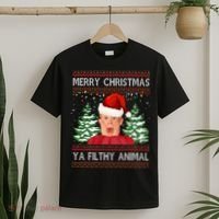 Merry Christmas Ya Filthy Animal Funny Ugly Christmas T-Shirt thumb 2