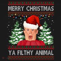 Merry Christmas Ya Filthy Animal Funny Ugly Christmas Polo thumb 3