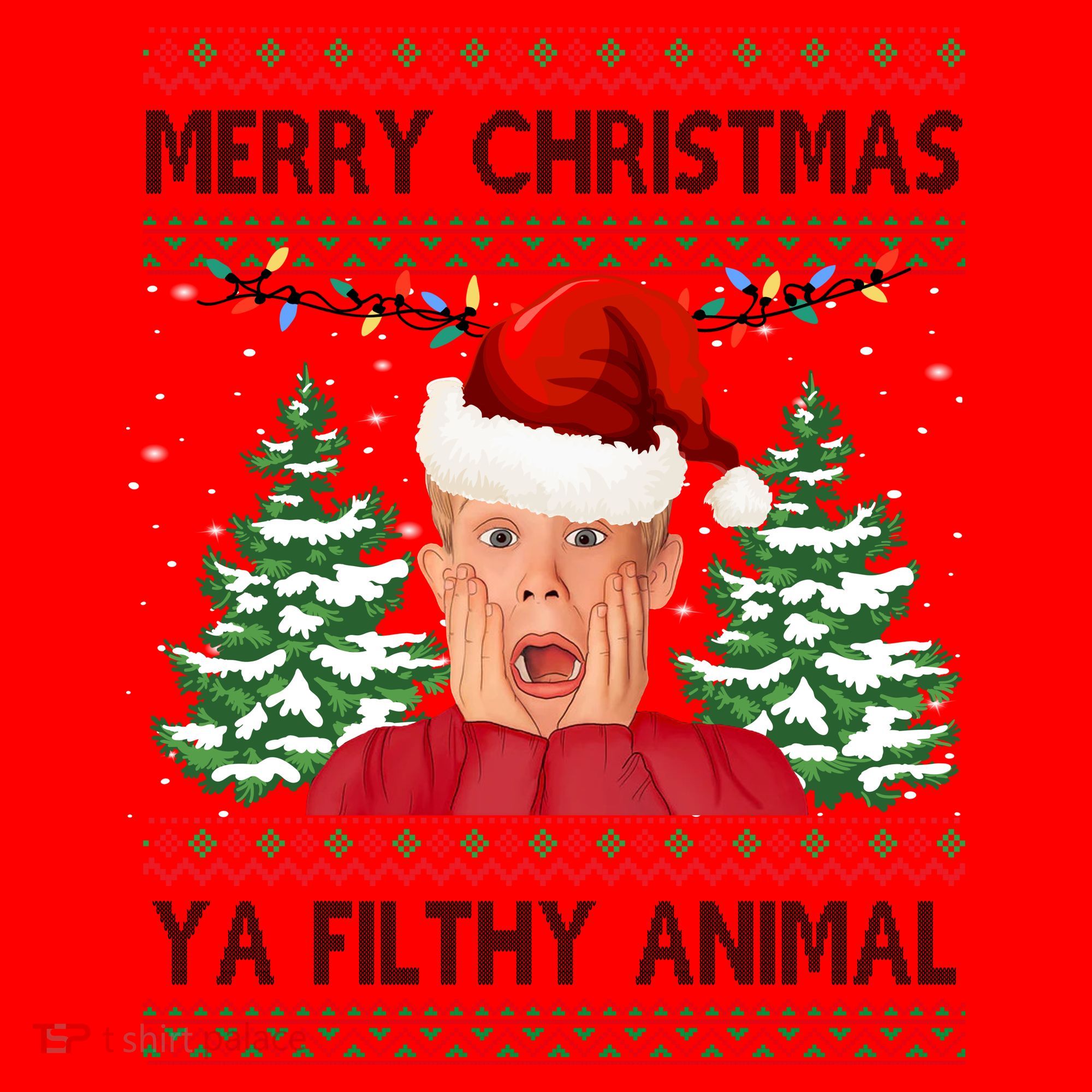 Merry Christmas Ya Filthy Animal Funny Ugly Christmas Santa Hat
