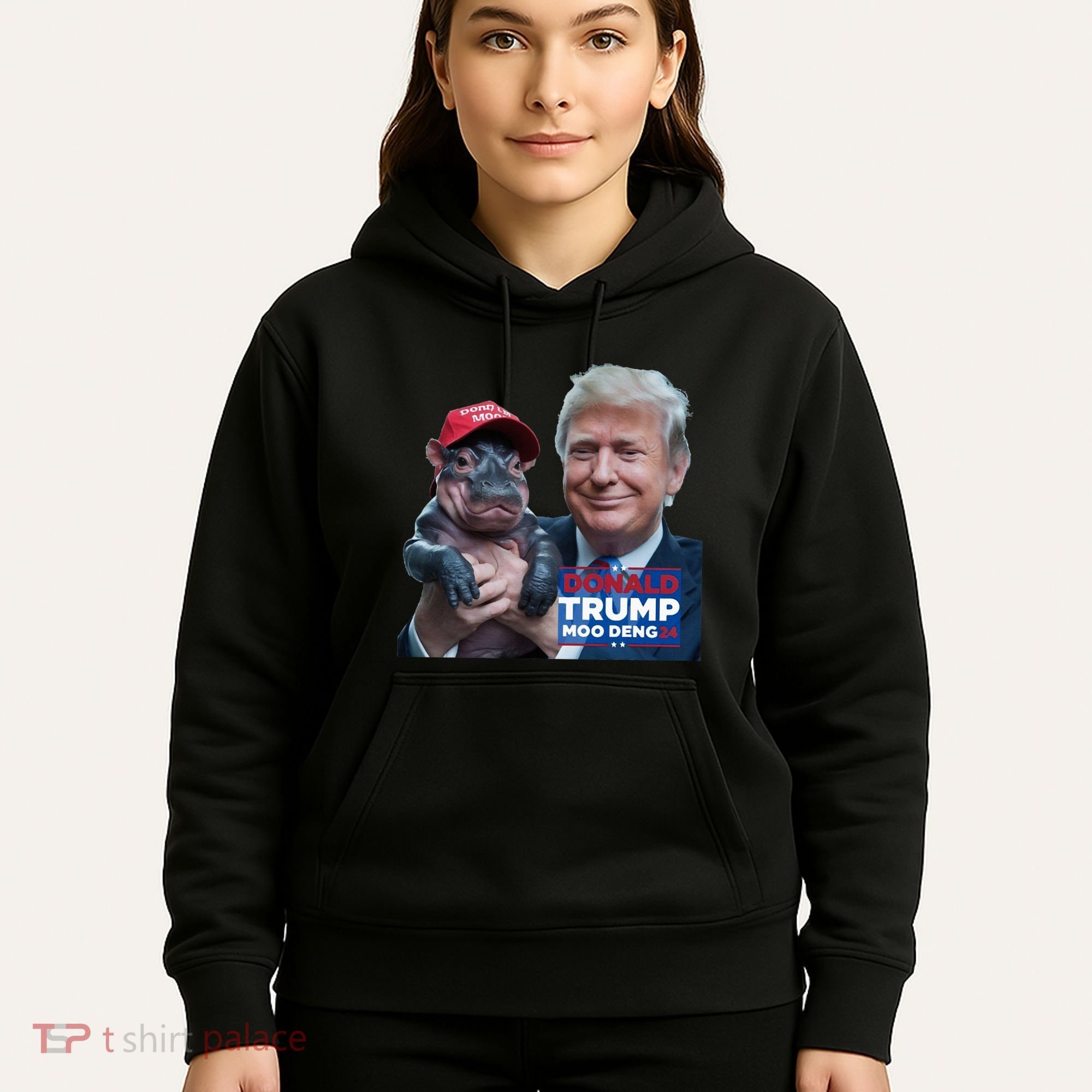 Moo Deng Trump And The HippoS Campaign Journey Hoodie
