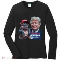 Moo Deng Trump And The HippoS Campaign Journey Women's Long Sleeve Shirt thumb 0