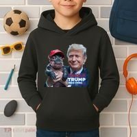 Moo Deng Trump And The HippoS Campaign Journey Kids Hoodie thumb 2