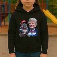 Moo Deng Trump And The HippoS Campaign Journey Kids Hoodie thumb 3
