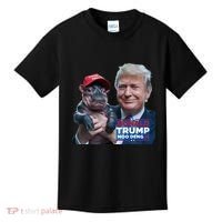 Moo Deng Trump And The HippoS Campaign Journey Kids T-Shirt thumb 0