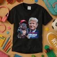 Moo Deng Trump And The HippoS Campaign Journey Kids T-Shirt thumb 3