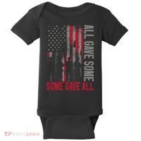 Memorial Day 2024 All Gave Some Some Gave All Veteran Baby Bodysuit thumb 0