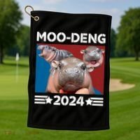 Moo Deng 2024 For President Golf Towel thumb 1
