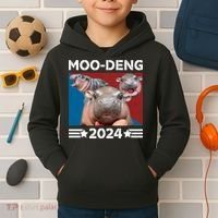 Moo Deng 2024 For President Kids Hoodie thumb 2