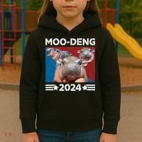 Moo Deng 2024 For President Kids Hoodie thumb 3