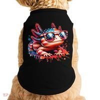 Memorial Day 4th Of July Axolotl Independence Day Usa Flag Doggie Tank thumb 0