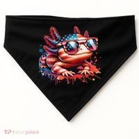 Memorial Day 4th Of July Axolotl Independence Day Usa Flag USA-Made Doggie Bandana thumb 0