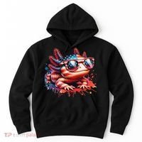 Memorial Day 4th Of July Axolotl Independence Day Usa Flag Hoodie thumb 0