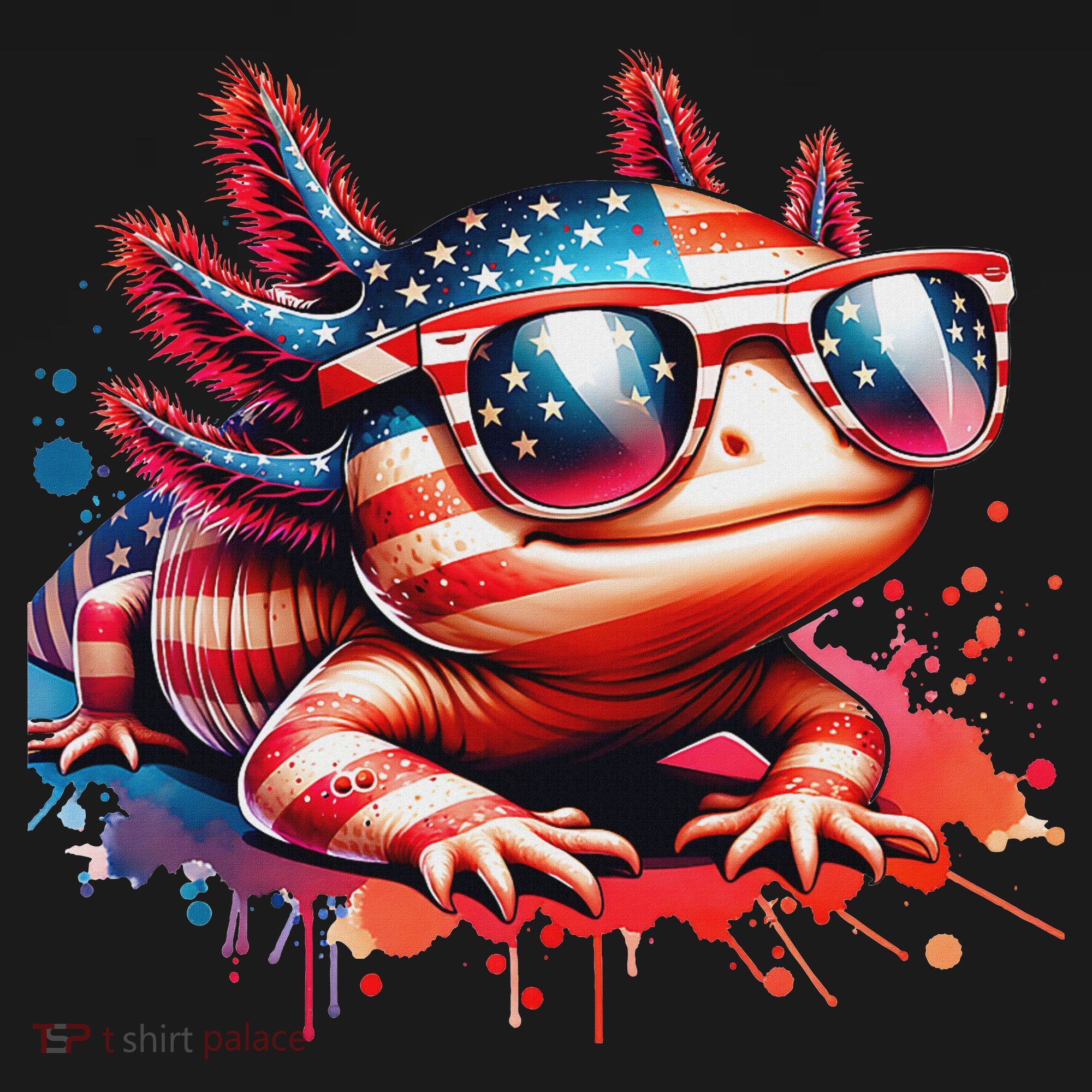 Memorial Day 4th Of July Axolotl Independence Day Usa Flag Sweatshirt