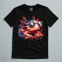 Memorial Day 4th Of July Axolotl Independence Day Usa Flag T-Shirt thumb 5