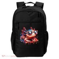 Memorial Day 4th Of July Axolotl Independence Day Usa Flag Backpack thumb 0