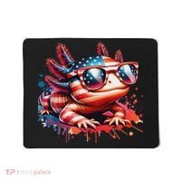Memorial Day 4th Of July Axolotl Independence Day Usa Flag Mousepad thumb 0