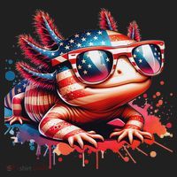 Memorial Day 4th Of July Axolotl Independence Day Usa Flag Hat thumb 2