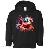 Memorial Day 4th Of July Axolotl Independence Day Usa Flag Toddler Hoodie thumb 0