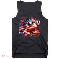 Memorial Day 4th Of July Axolotl Independence Day Usa Flag Tank Top thumb 0