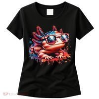 Memorial Day 4th Of July Axolotl Independence Day Usa Flag Women's T-Shirt thumb 0