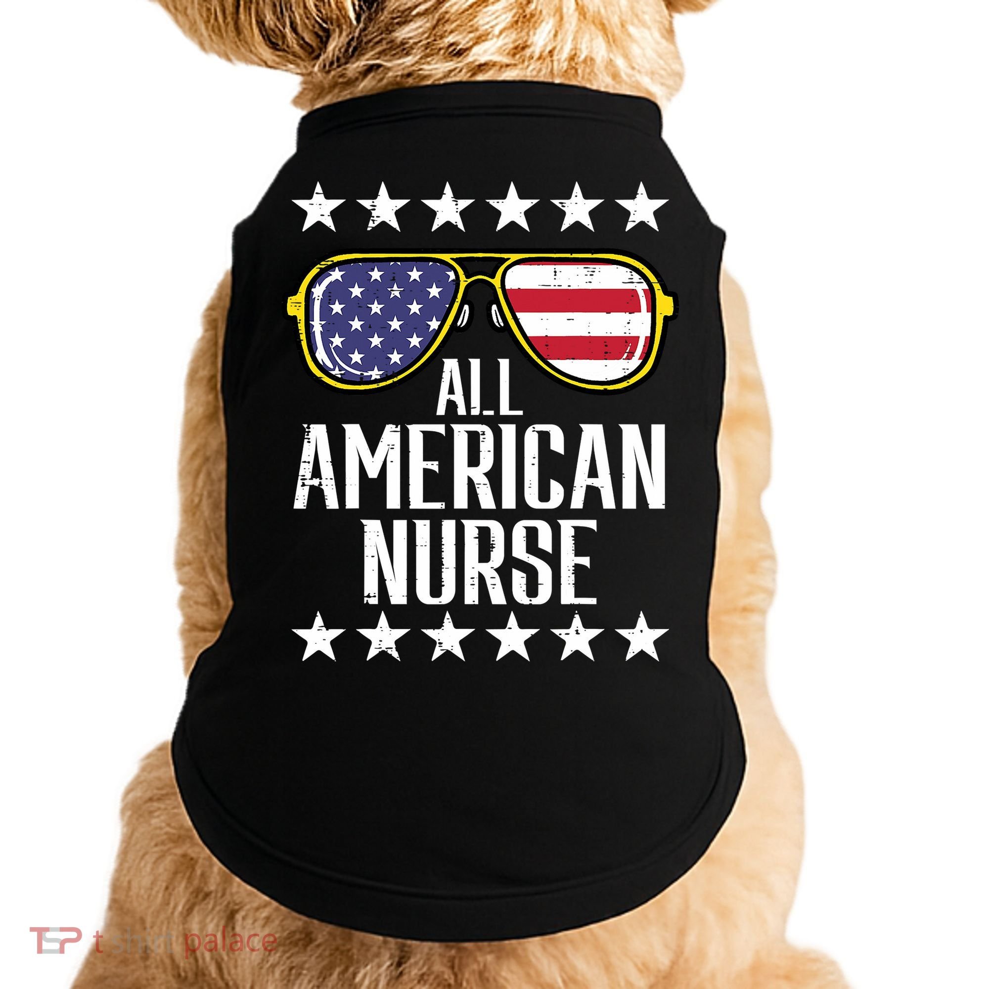 Memorial Day 4th Of July RN Nurse Doggie Tank
