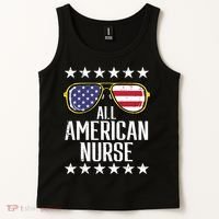 Memorial Day 4th Of July RN Nurse Tank Top thumb 2