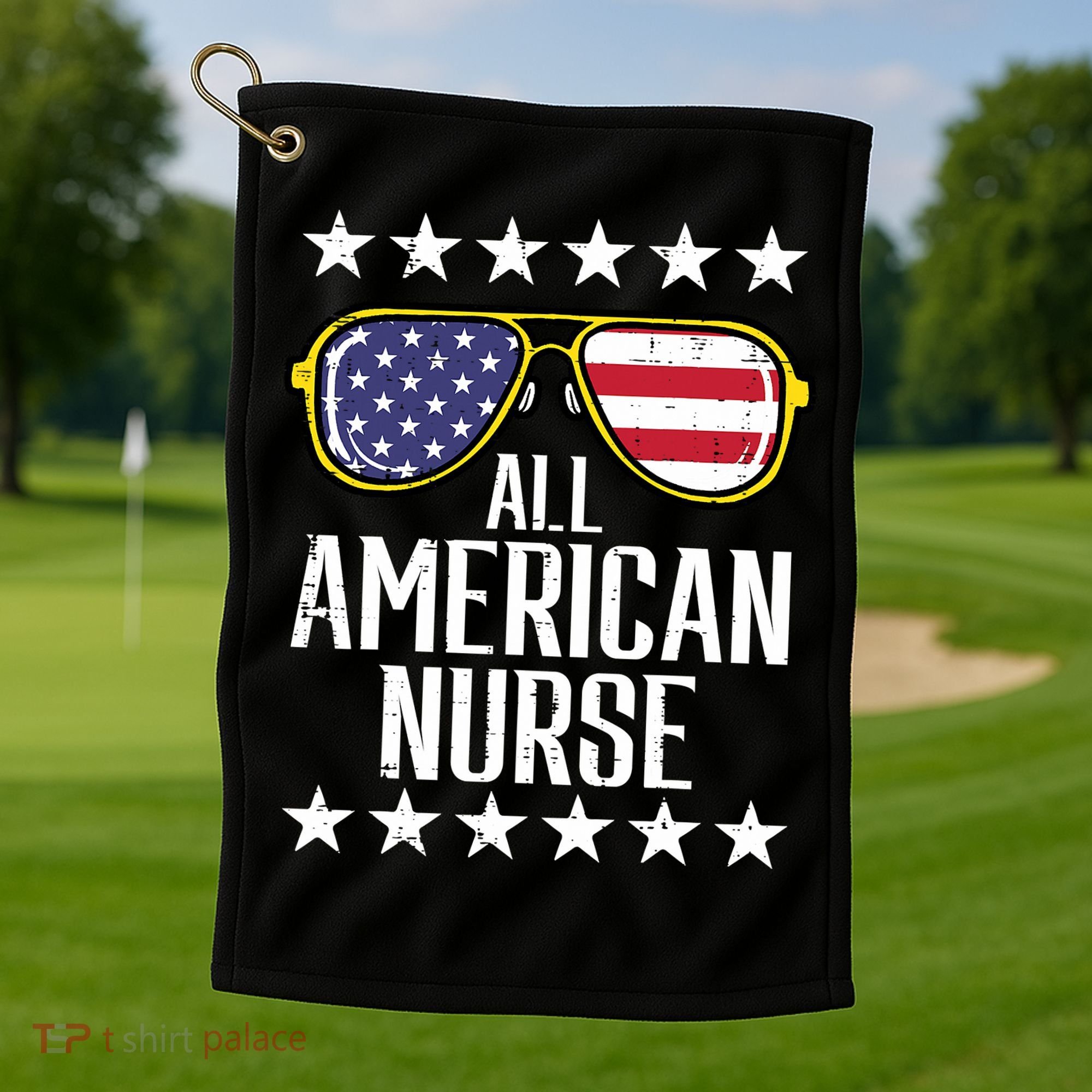 Memorial Day 4th Of July RN Nurse Golf Towel