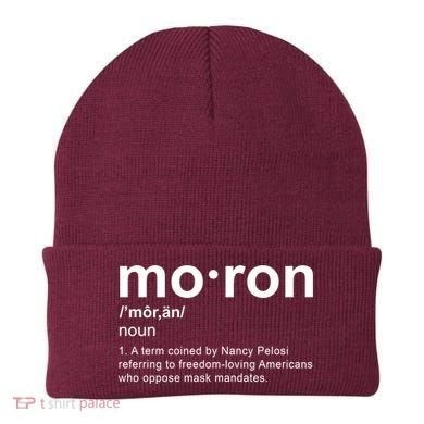 Moron Definition Anti Nancy Pelosi Funny Republican Beanie