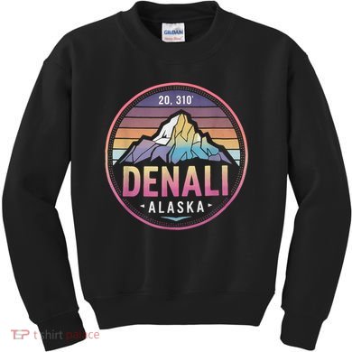 Mount Denali Alaska Mountaineer Climbing National Park Kids Sweatshirt