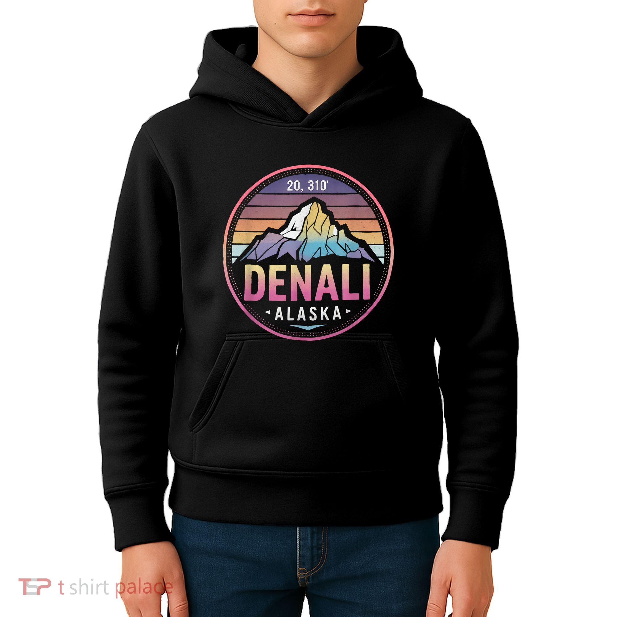 Mount Denali Alaska Mountaineer Climbing National Park Kids Hoodie
