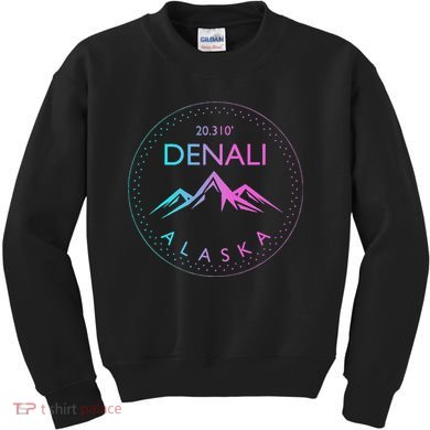 Mount Denali Alaska Mountaineer Climbing National Park Kids Sweatshirt