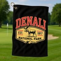 Mount Denali Alaska Mountaineer Climbing National Park Golf Towel thumb 1