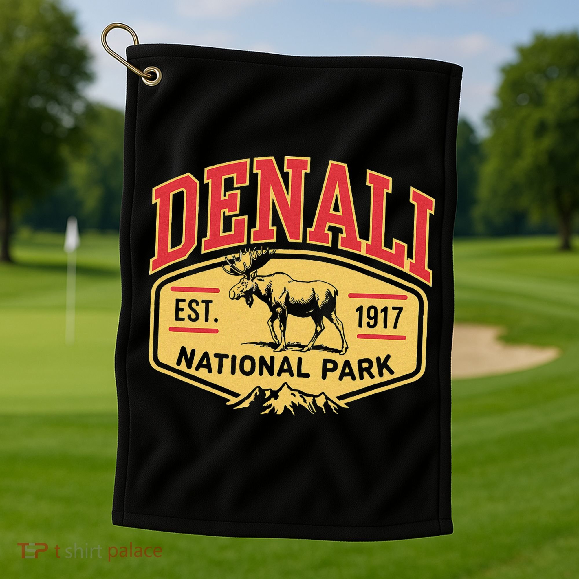 Mount Denali Alaska Mountaineer Climbing National Park Golf Towel
