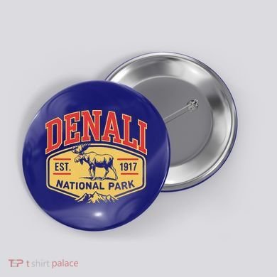 Mount Denali Alaska Mountaineer Climbing National Park Button