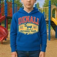 Mount Denali Alaska Mountaineer Climbing National Park Kids Hoodie thumb 2