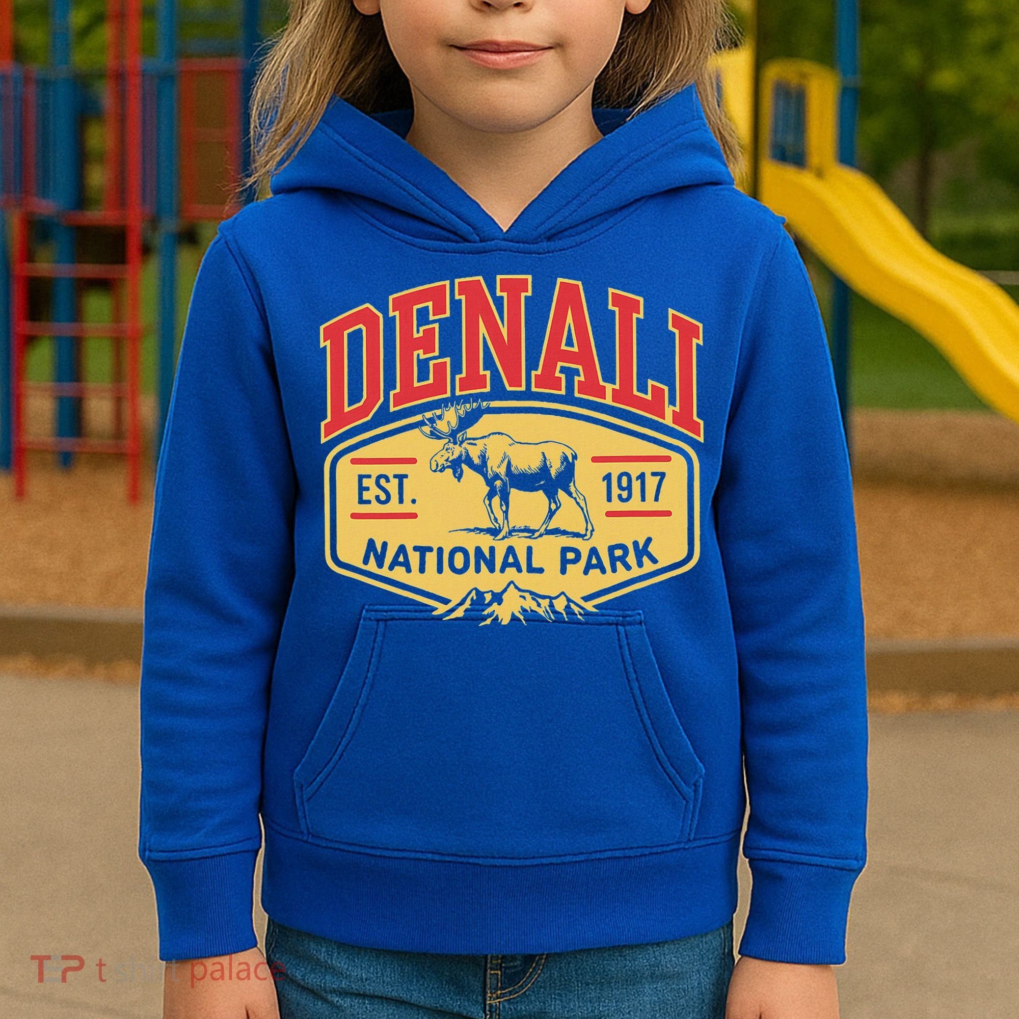 Mount Denali Alaska Mountaineer Climbing National Park Kids Hoodie