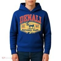 Mount Denali Alaska Mountaineer Climbing National Park Kids Hoodie thumb 4